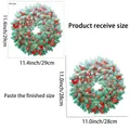 Size guide for Christmas wreath window stickers showing 29cm receive and 28cm finished size - JDT-A25