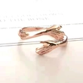 Romantic hug ring in rose gold finish with delicate S925 sterling silver inner band - Style 007 / Rose Gold