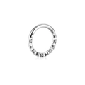 Anello al naso in acciaio al titanio con intaglio geometrico e cinque zirconi incastonati - Colore Argento Inciso con Zirconia
