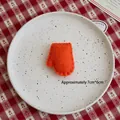 Mini orange felt glove ornament for Christmas DIY crafts and floral arrangements - Glove-Orange
