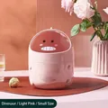 Mini poubelle de bureau dinosaure rose clair avec design dessin animé et couvercle - Petit / Rose Clair