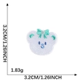 Light purple cartoon bear towel embroidery patch with green bow, size 3.2cm - Mint Bowtie Purple Bear-3.2*3.2cm