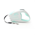 Guinzaglio retrattile bianco e verde menta con impugnatura ergonomica e gancio in metallo - 3 Metri / Verde Menta