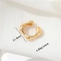 Minimalistische goldene U-förmige Ohrmanschette mit flüssigem Metalldesign, 21,9 mm - 14K Gold Flüssig Groß (H-12034 Groß)