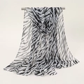 Summer lightweight chiffon scarf featuring classic black and white zebra stripe print - Black White Zebra