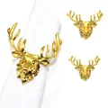 Detail of golden reindeer napkin ring with specific dimensions and 38g weight for Christmas - Deer Head Style 113