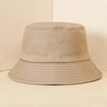 Classic khaki cotton bucket hat with reinforced brim stitching for sun protection - Khaki