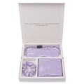 Lavender 100% mulberry silk sleep set with silk eye mask, scrunchie and pillowcase - Taro Purple