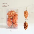 Set de 8 adornos navideños de piña en cobre brillante con cordón dorado para colgar - Piña de Bronce / 8 piezas