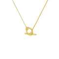 Collana minimalista in argento S925 con chiusura a barra dorata su fondo bianco - Argento 925 / Oro 18K