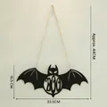 Μαύρη κρεμαστή νυχτερίδα Boo για Halloween, πλάτος 33,5cm και ύψος 44cm με σχοινί - Διακόσμηση Τοίχου Νυχτερίδα