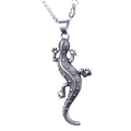 Collana con ciondolo a forma di geco 3D vintage in acciaio inossidabile stile punk - Solo Ciondolo (Senza Catena)