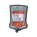 Creative enamel pin shaped like a 100ml medical infusion bag with 100% Pure Coffee text - Coffee IV Bag Style (QHXZ3822)