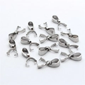 Silberne Edelstahl-Anhänger-Schlaufen für DIY-Schmuckherstellung, Zubehör-Set - 3*15mm / Stahlfarbe