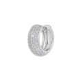 Silberne Huggie-Ohrringe mit Mikro-Pavé-Zirkonia und 18 Karat Goldbeschichtung - Mittel (8.0mm) / Silber