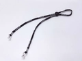 Cordino sportivo nero regolabile per occhiali con scritta bianca e connettori in silicone - Cordino per Occhiali Sportivi Grande (Nero)