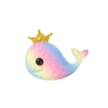 Macro detail of whale-shaped hair clip with gold crown and gradient glitter finish - No.1-Rainbow Gradient Whale
