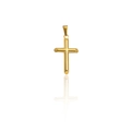 Polished golden stainless steel cross pendant with a minimalist design and metallic luster - DZ04 (Cross) / Gold