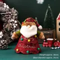 Plush Santa Claus Christmas gift bag with Merry Christmas embroidery and fuzzy pom-poms - Tree Shape Apple Bag - Santa Claus