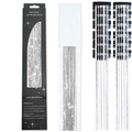 Silver clip-in glitter hair tinsel kit with 12 clips and 16 strands of 60cm shiny hair - 12 Pieces / Laser Silver (12-Piece Set)
