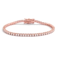 Elegant rose gold S925 sterling silver tennis bracelet featuring 2mm moissanite stones - 16cm / 2mm Moissanite Bracelet (Rose Gold)