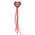 Sparkly red heart fairy wand with love print and ribbons for Valentine's party - Red Heart Magic Wand with Love Text (No. 41)