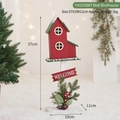 Red Christmas wooden birdhouse mailbox decor with green roof and Welcome sign, 57cm - YH23X087 Red Birdhouse