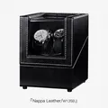 Dual automatic watch winder in black Nappa leather for two luxury timepieces - Black Nappa Leather (W135B)