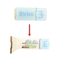Wooden busy board toy featuring sliding number three for toddler early education - Number Card-3 (Panda)