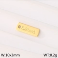 Rectangular 18K gold-plated stainless steel tag with S.Steel engraving and small hole - Gold Rectangle (KLJ9168-Z)