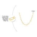Polished golden stainless steel paperclip chain necklace for women with IP plating - 6.5mm*51cm (558G-50)
