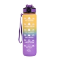 1000ml sports water bottle with yellow-green-purple gradient and time markers - Gradient Yellow Blue Purple