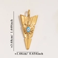 Goldener Pfeilanhänger mit blauem Auge, 3,68cm x 1,66cm aus rostfreiem Edelstahl - Böser Blick Pfeil