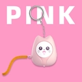 Pink cat-shaped personal alarm with star-eye design and metal keychain attachment - English Packaging / Cute Cat / Sakura Pink