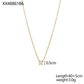 Detailansicht eines 0,5 cm Zirkonia-Anhängers mit goldener 40+5 cm Kette und Maßen - April-Weiß