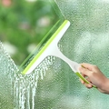 Green and white non-slip glass wiper squeegee for household window and tile cleaning - Model 073-2 / Green