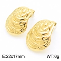 Orecchino in acciaio inossidabile dorato a onde testurizzate, misura 22x17mm e 6g - Stile F Oro Forma Conchiglia Ondulata(KE113742-KFC)