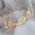 Elegant gold alloy leaf headband with hollow design for women natural style hair accessory - 2# Hollow Leaf