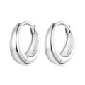 Orecchini a cerchio in argento sterling S925 lucido con design minimalista - Argento 925 placcato oro bianco / Argento