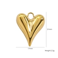Polierter 14K vergoldeter Herzanhänger für Schmuck mit Abmessungen 21x17mm - Polierter Herzanhänger (21x17mm)