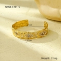 Detailed view of vintage gold evil eye bangle with marble beads and size specifications - Evil Eye B (NMSB-F231-5)