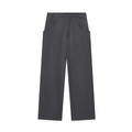 Pantalón casual gris oscuro minimalista con bolsillos laterales y tejido liso - XS / Gris