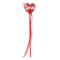 Sparkly red heart fairy wand with love text and crown detail for Valentine's Day - Red Glitter Heart with White Love Magic Wand (No. 49)