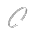 Silberner Armreif in Seiloptik mit quadratischen Enden für Damen in minimalistischem Design - Dicke Gedrehte Webart / Silber