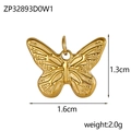 Macro detail of golden butterfly pendant showing embossed texture and 1.6cm dimensions - Gold Butterfly Pendant (ZP32893D0W1)