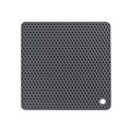 Dark grey square silicone honeycomb mat with heat-resistant texture and hanging hole - Nordic Grey