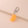 Porte-clés mignon tranche d'orange réaliste avec fermoir et anneau en métal argenté - Tranche d'Orange / Orange