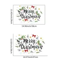 Christmas wall decal dimensions guide with Merry Christmas text and festive motifs - Christmas Element Lettering Sticker