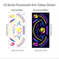 Tatuaggio temporaneo fluorescente CS-014 impermeabile con fiori e piume - Stile Fiore Piuma (CS-014)