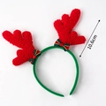 Red and green plush reindeer antler headband for Christmas cake decoration and hair accessory - Antler Headband Teddy Fleece Red